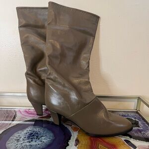 Chic Taupe Women's Heeled Boots